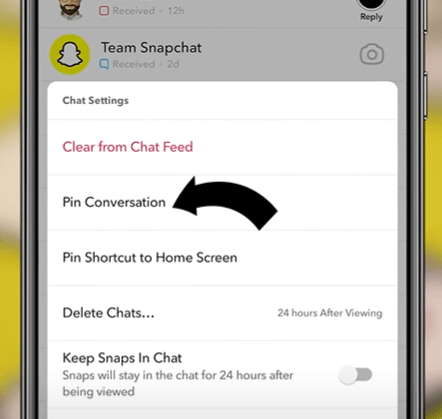 Tap 'Pin Conversation.'
