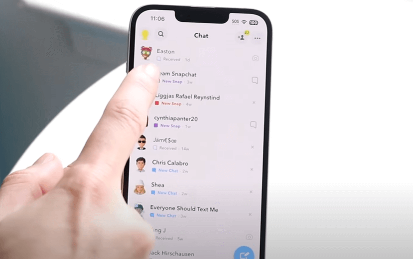 Tap and hold on the sender's profile icon
