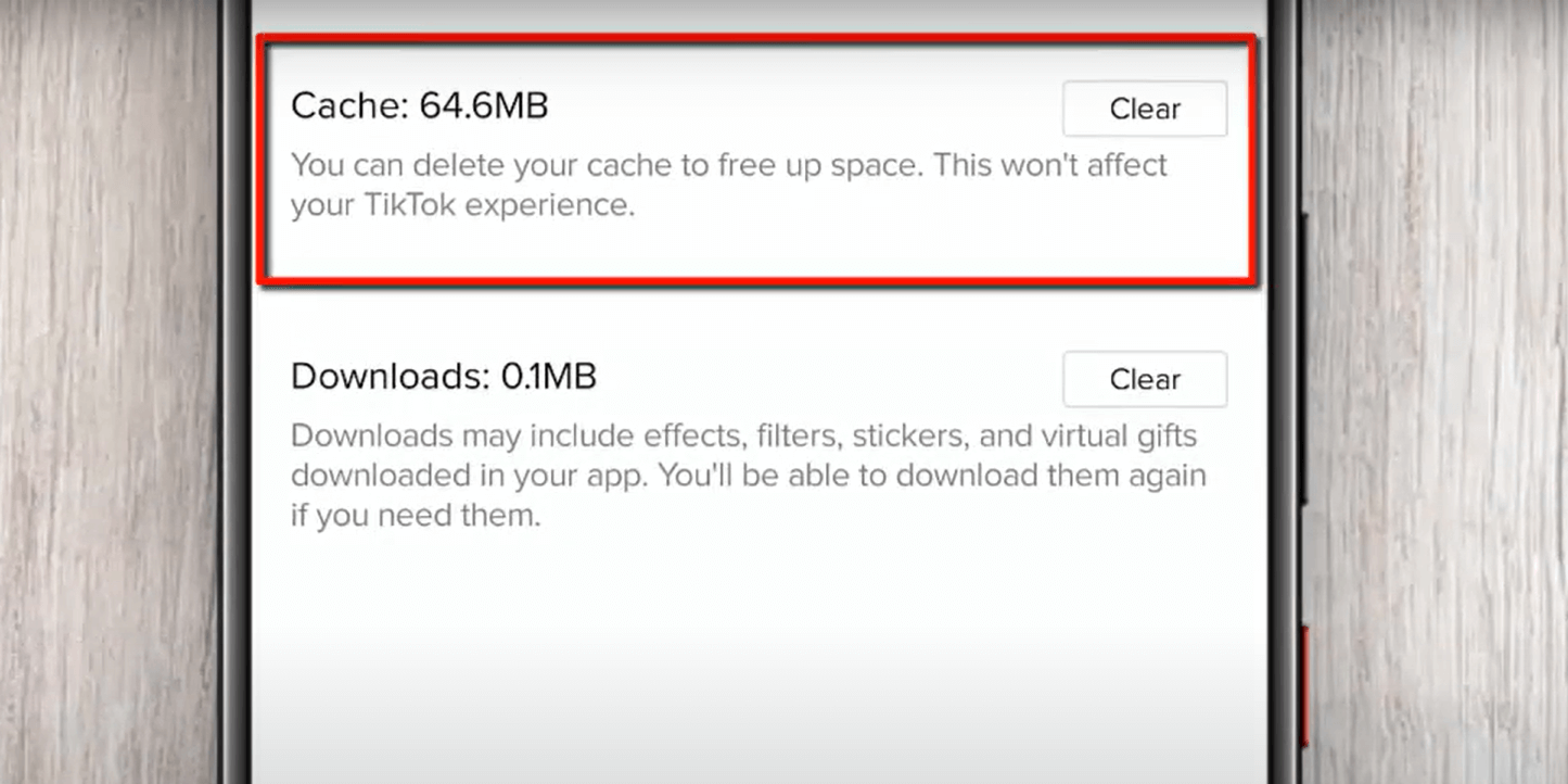 clear cache data