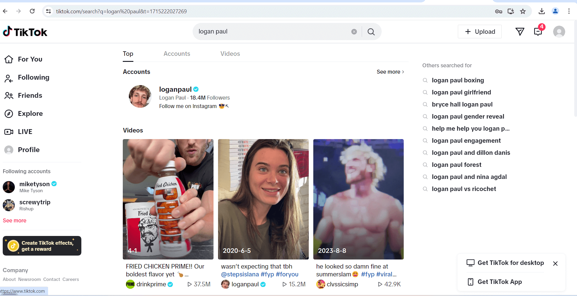 tiktok profile search