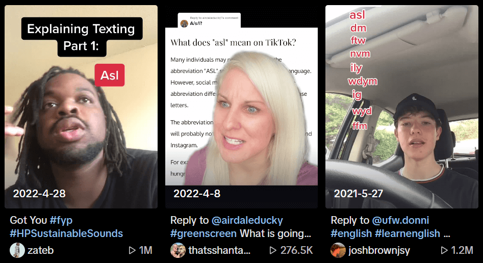 ASL meaning on tiktok
