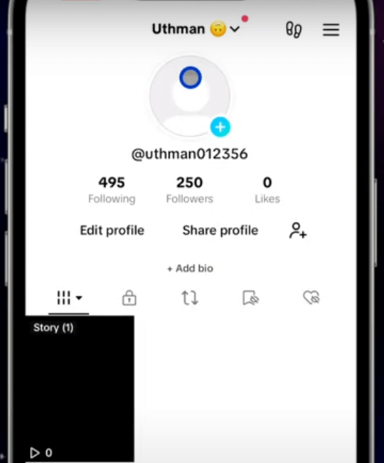 Click on your profile picture to open your Story