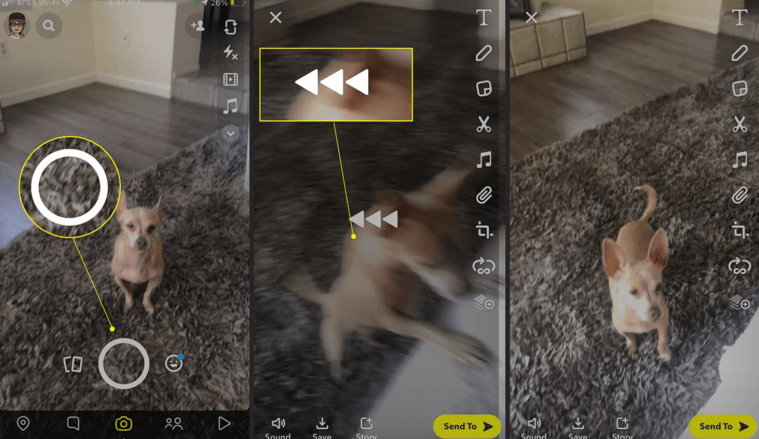 Reverse video on snapchat