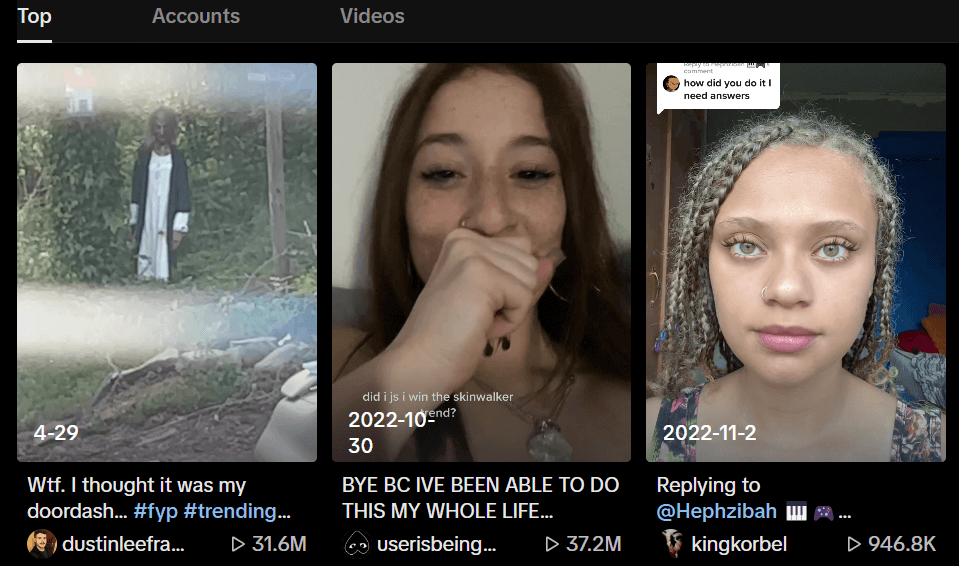 Skinwalker Trend on TikTok