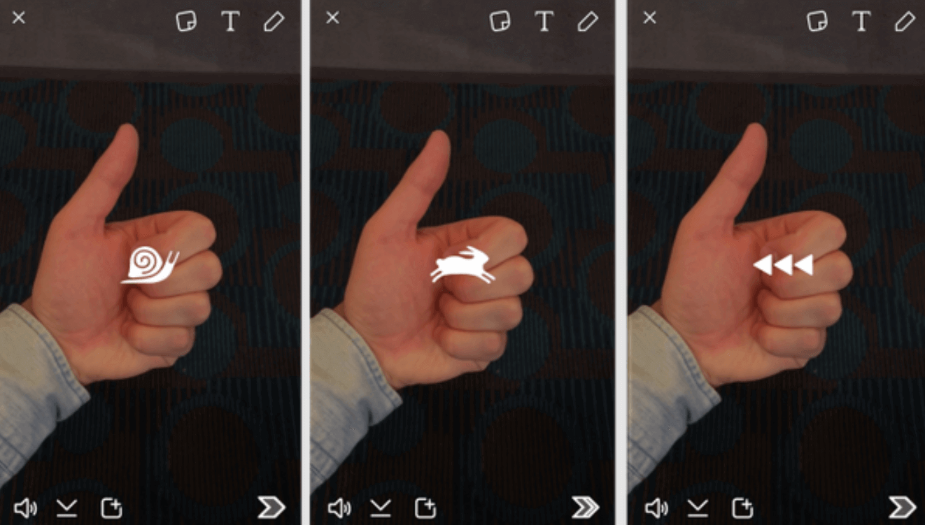 Snapchat's built-in speed filters