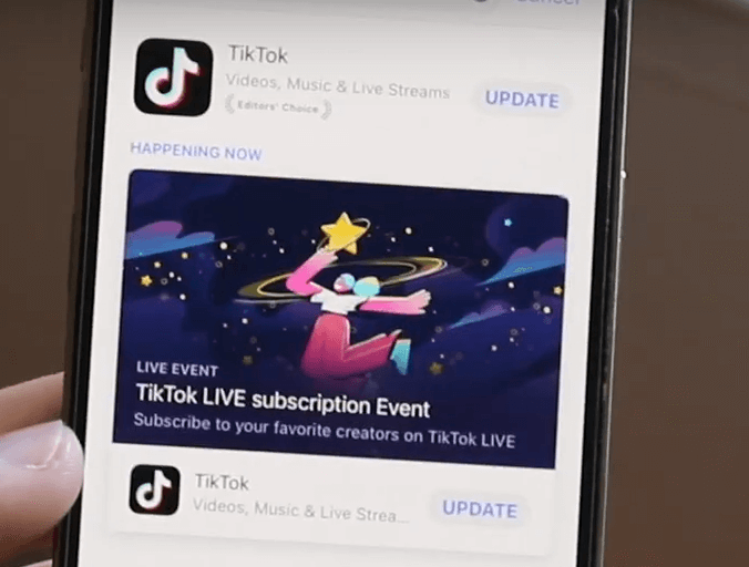 update TikTok