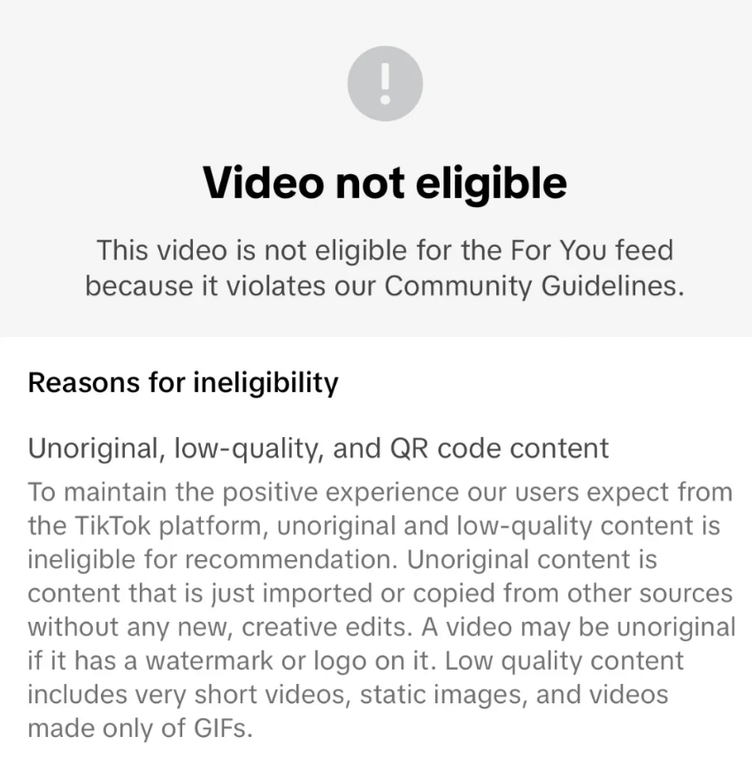 shadowbanned on TikTok