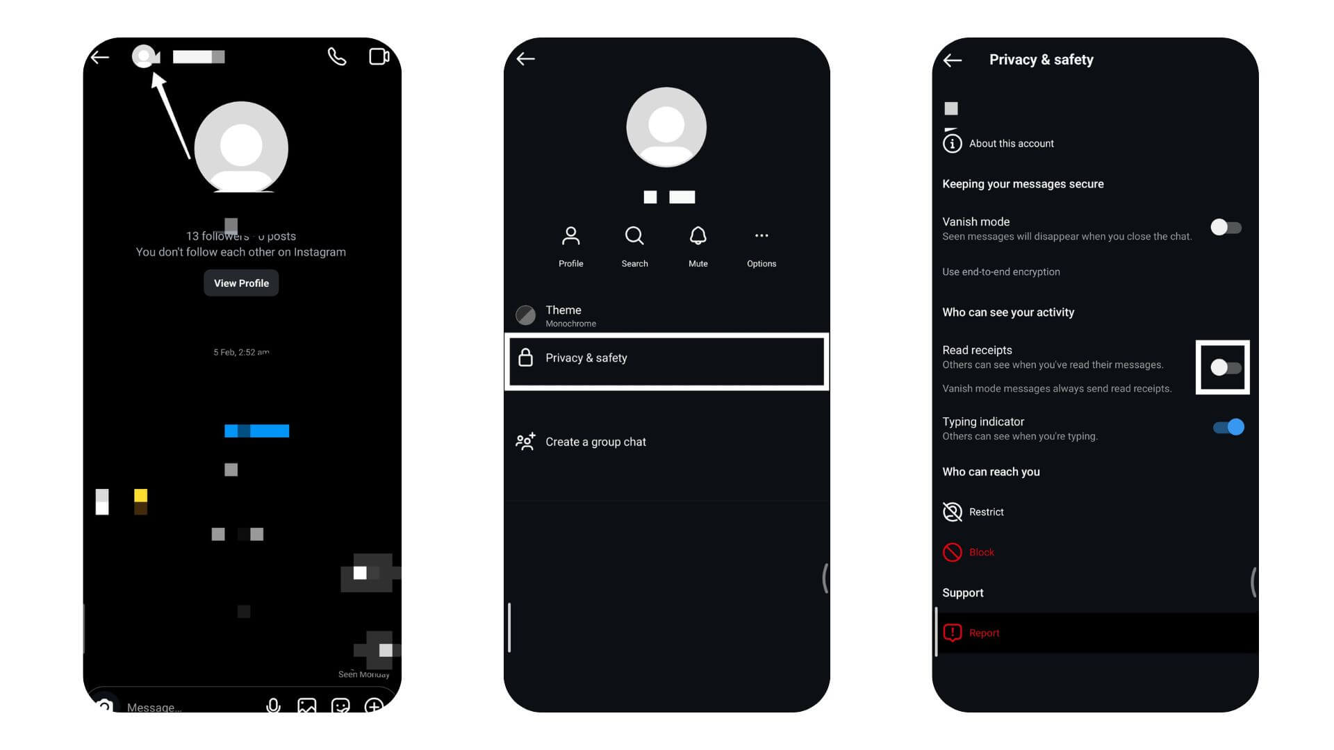Turning Off Read Receipts for Individual Chats